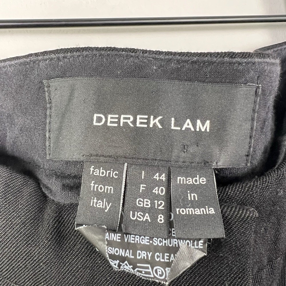 Derek Lam Wool Cropped Trousers Womens Size 8 Black Italian Fabric Tailored - Picture 8 of 15